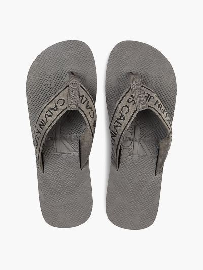 Calvin Klein Fürdőruha HU329475 | Calvin Klein Logo Jacquard Férfi Strandpapucs Szürke